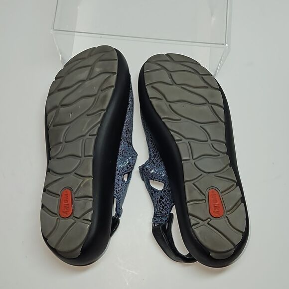 Wolky size 39 Rio Adjustable Hook & Loop Strap Slingback Sandals Blue/black - Picture 4 of 5